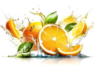 Fruits splashing of juice