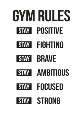 Gym rules motivational