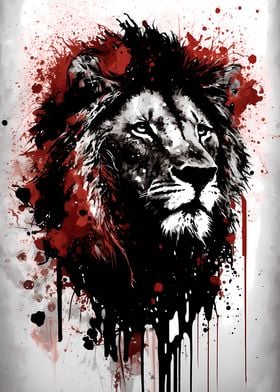 Lion Ink Painting