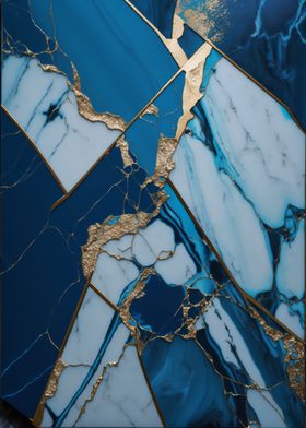 Abstract Sapphire Kintsugi