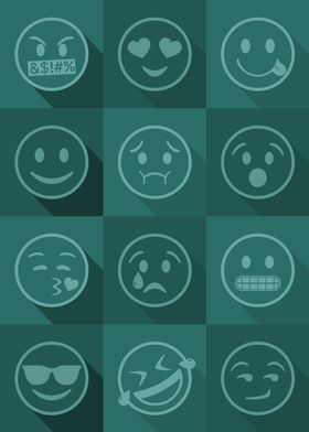 Emoji Expressions Teal