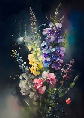 Colorful Flowers Decor Art