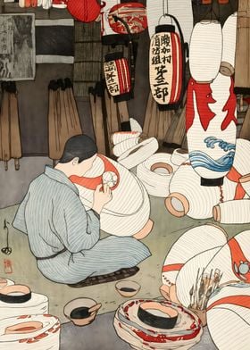 Ukiyo e Lantern Maker