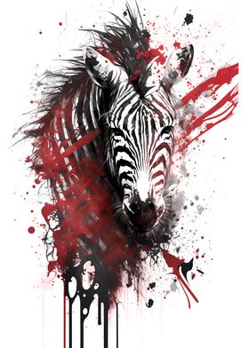 Zebra Ink Painting