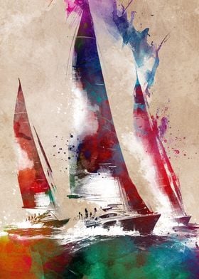 Sailing sport art 