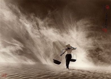 Sandstorm Sweeping Desert