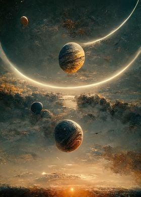 Planets in space