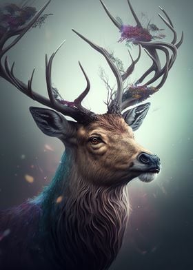 animal deer neon