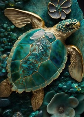 Abstract Turtle Kintsugi