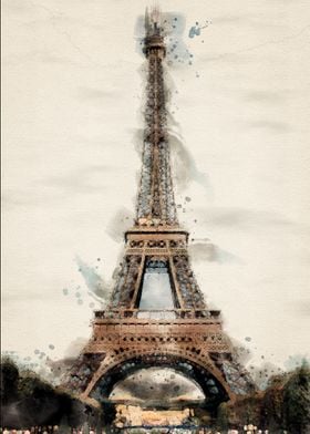 oil painting Eiffel Tower