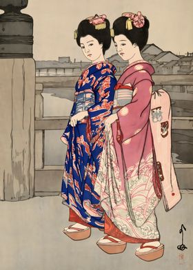 Ukiyo e Sanjo Bridge