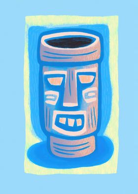 Blue Tiki Bar Mug Poster