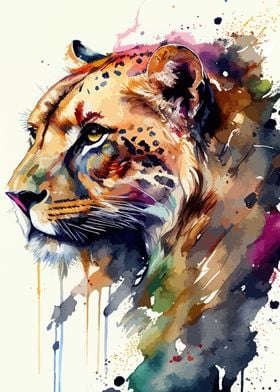 Leopard Head Watercolor