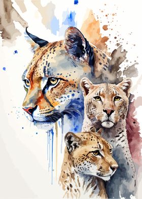Leopards Watercolor