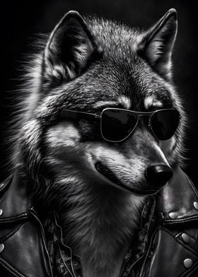 cool wolf modern black