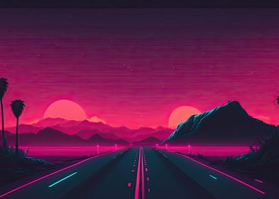 Road in mountains AI Art