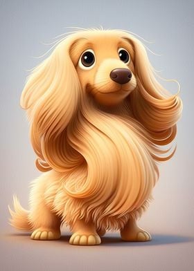 Dachshund Kawaii Cartoon 