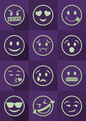 Emoji Expressions Purple