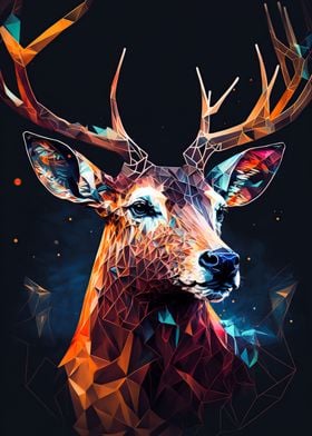 Deer head colorful