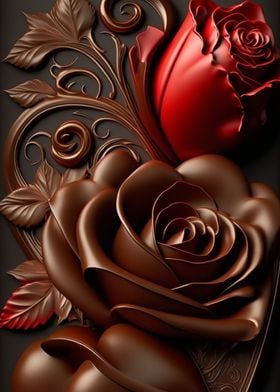 Chocolate rose realistic
