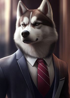 Husky Dog Suit Animal