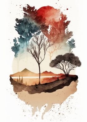 Watercolor Naturescape 