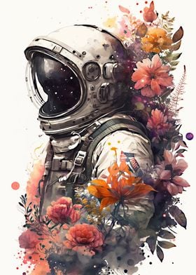 astronaut  watercolor