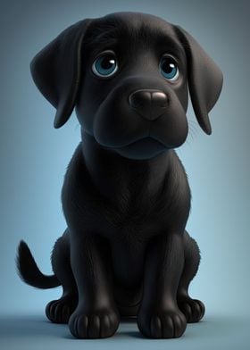 Labrador Kawaii Cartoon 