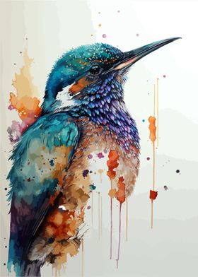 Bird Head Watercolor Art