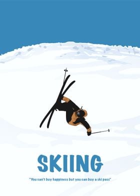 Displate - Poster en Métal - Monté sur Aimant - Ice Age - Scrat Skiing -  Taille M - 32x45cm