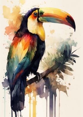 Toucan Bird watercolor