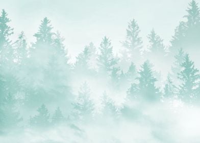 Soft Teal Green Forest 1