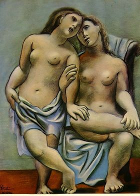 two nude women 1920