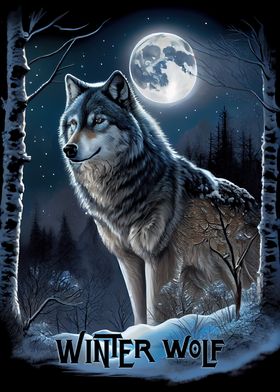 Winter Wolf Oil Paint
