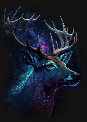 animal deer neon