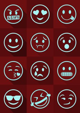 Emoji Expressions Red