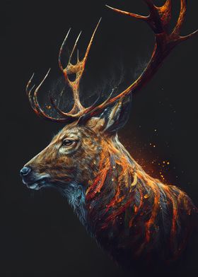 animal deer neon