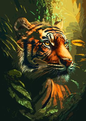 Tiger Head Abstract