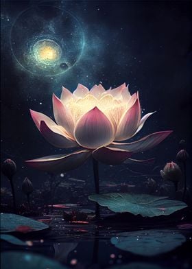 Cosmic Lotus Flower Pond