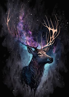 animal deer neon