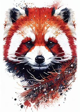 Red Panda Abstract Animal