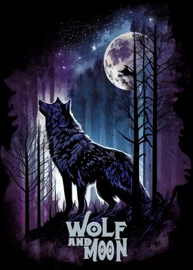 Wolf and Moon