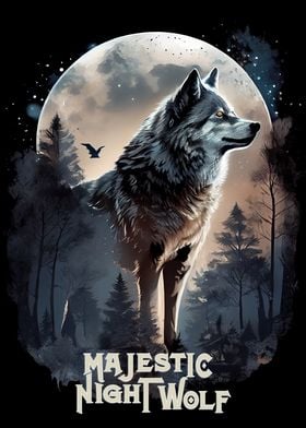 Majestic Night Wolf