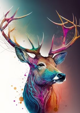 animal deer neon