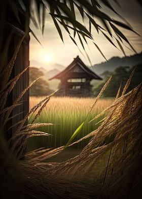 Rice Farm in Rural Japan