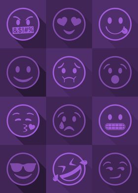 Emoji Expressions Purple