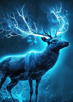 Deer Neon Glowing