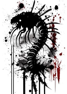 Centipede Ink Painting