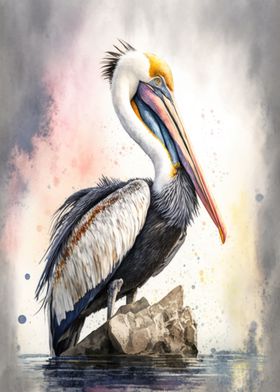 Pelican Watercolor