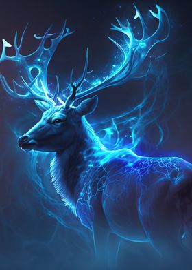 Deer Neon Glowing